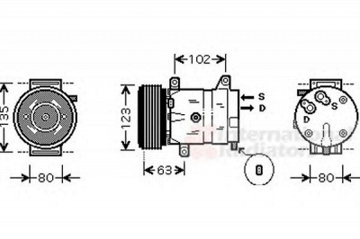 VAN WEZEL 4300k404 -  Компрессор, кондиционер